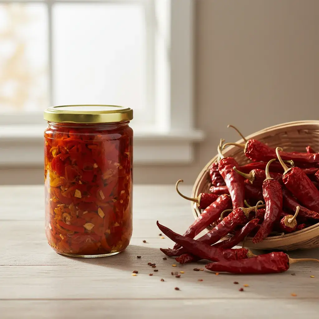Fırında Közlenmiş Tatlı Biber Konservesi 500g Cam Kavanozda