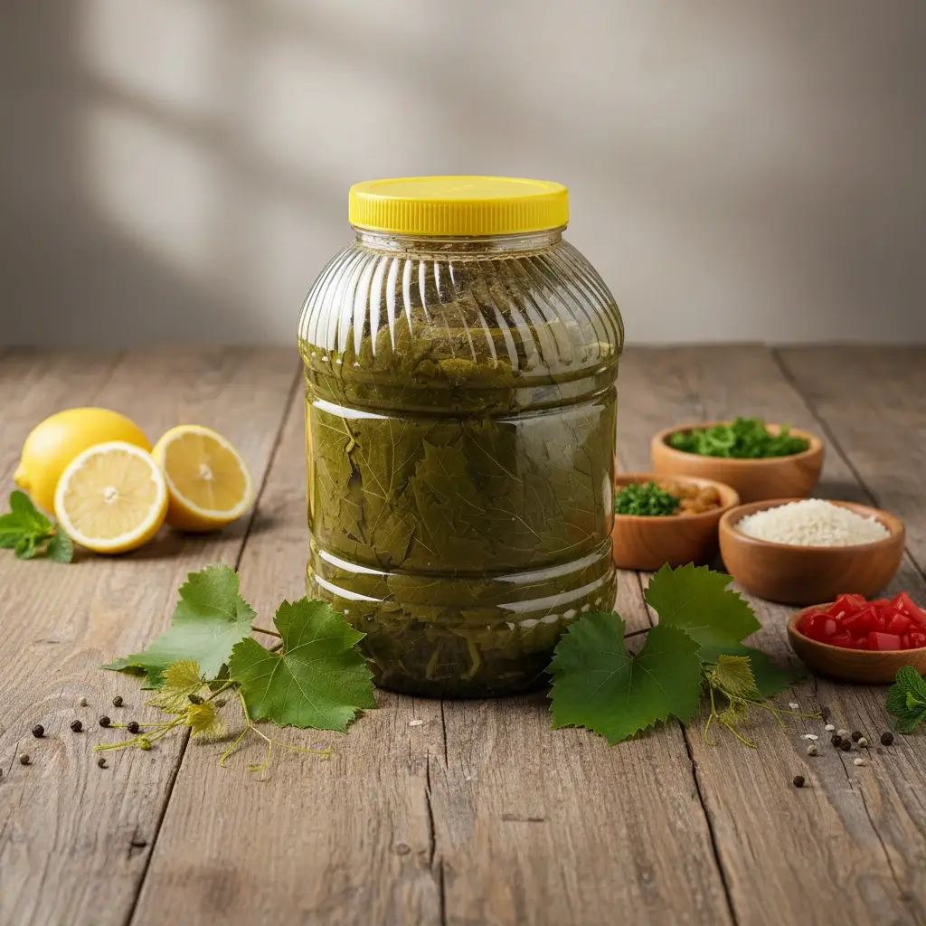 Manisa Asma Salamura Yaprak 2.8 Kg, Taze ve İnce, 5 Lt Bidon